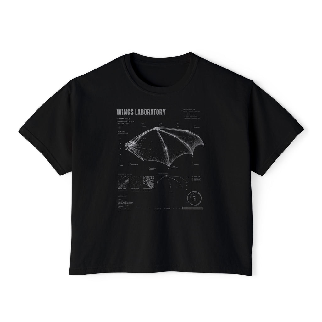 Bat Wing Diagram Boxy Tee | Wings Laboratory Graphic T-Shirt