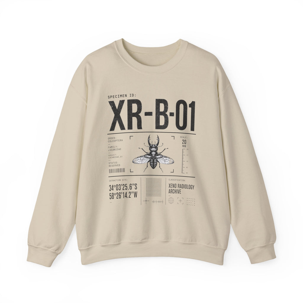XR-B-01 Insect Specimen Diagram Sweatshirt | Entomology Illustration