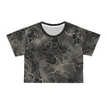 Dark Lace Floral Crop Tee — Vintage Spiderweb Pattern