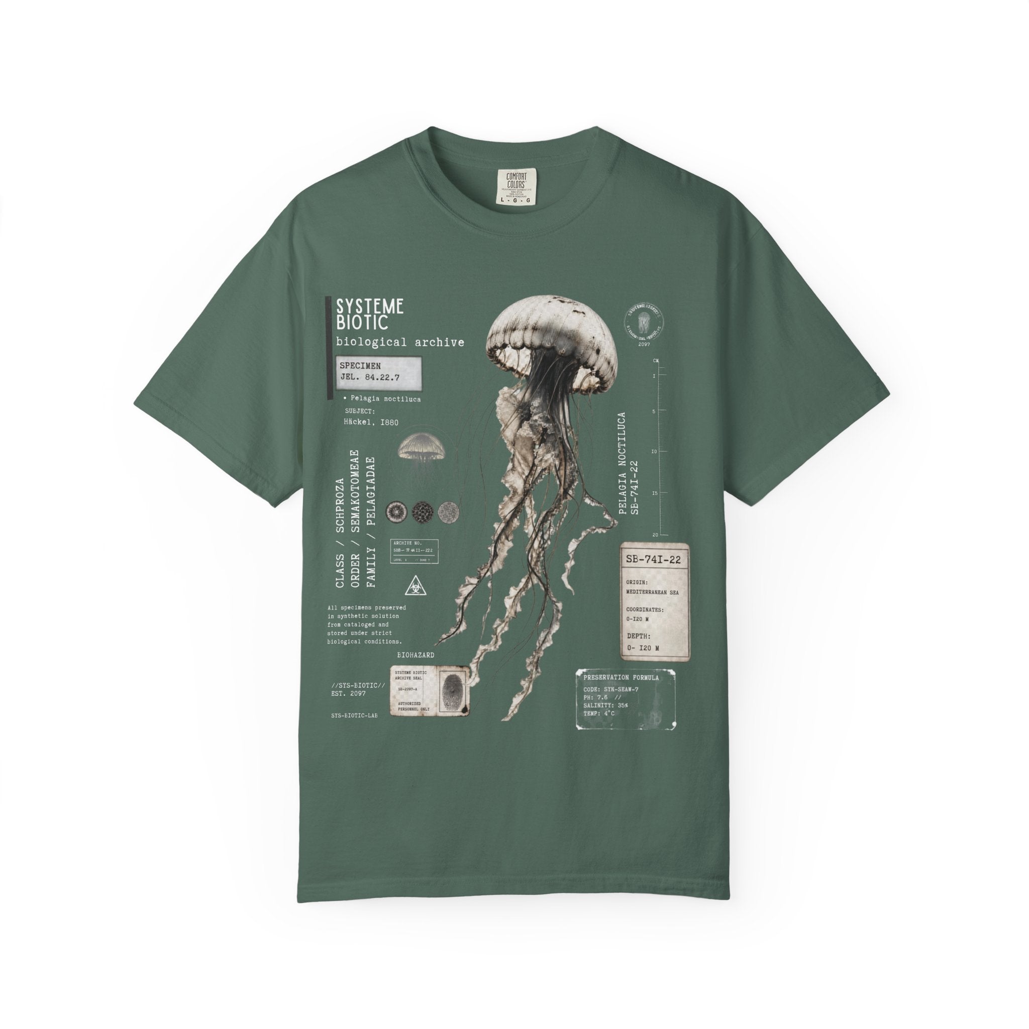 Scientific Jellyfish Illustration T-Shirt | Marine Anatomy Diagram