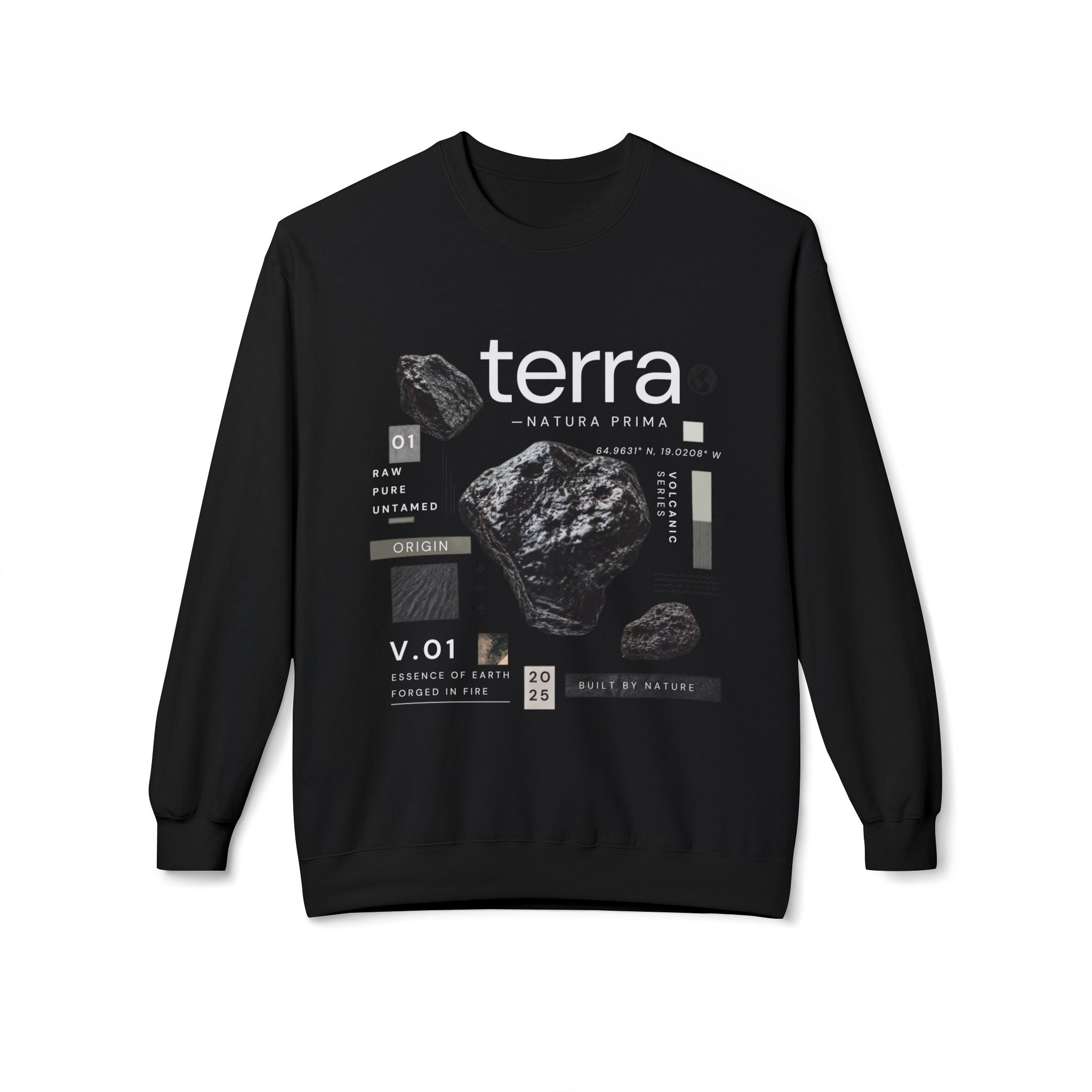 Terra Graphic Crewneck Sweatshirt — Geology Rock Print
