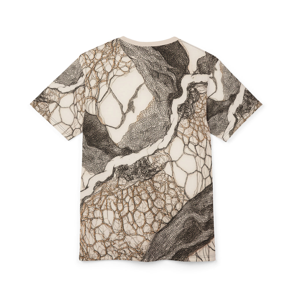 Abstract Organic Lines Tee | Marble Ink All-Over Print