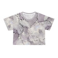 Marble Lavender Crop Tee — Abstract Pastel All-Over Print