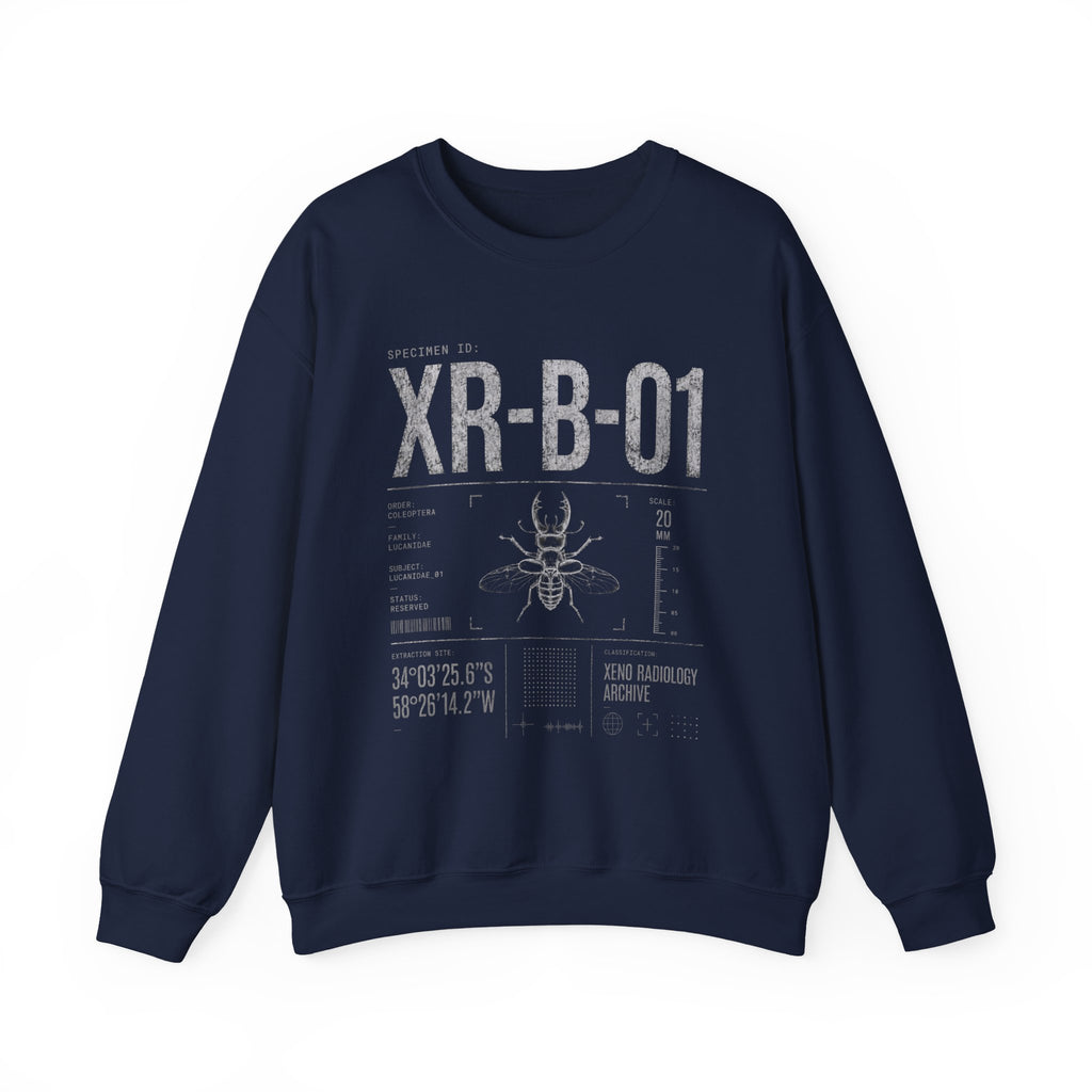 XR-B-01 Insect Specimen Diagram Sweatshirt | Entomology Illustration