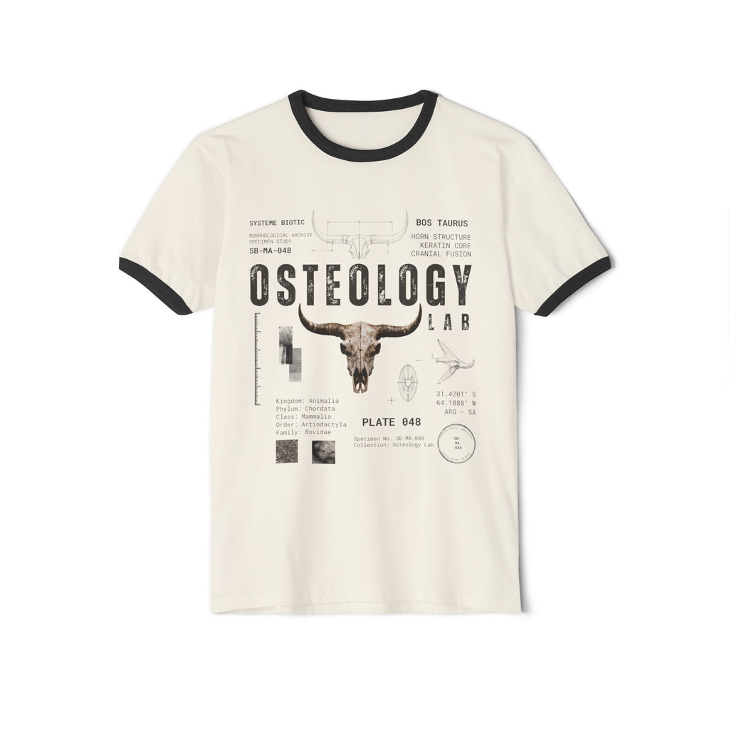 Osteology Lab Skull Diagram T-Shirt | Vintage Anatomy Ringer Tee
