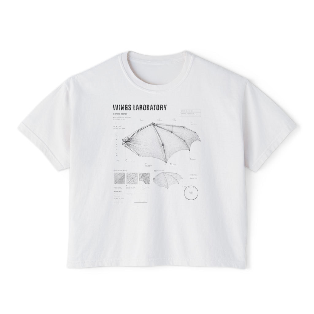 Bat Wing Diagram Boxy Tee | Wings Laboratory Graphic T-Shirt