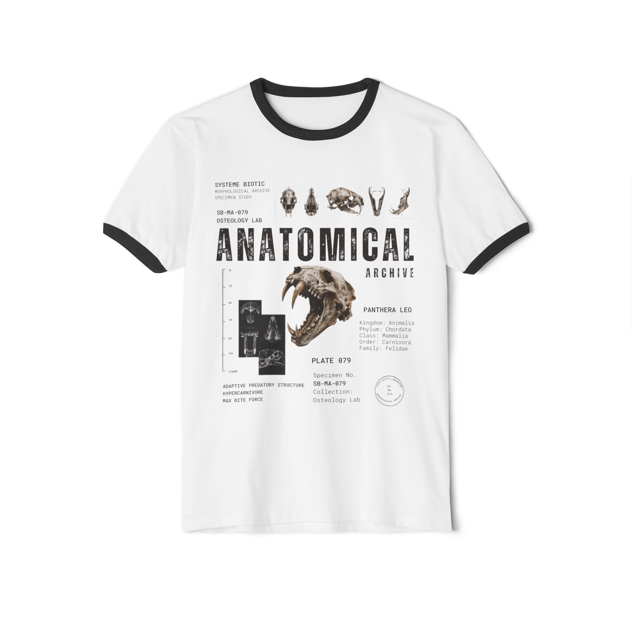 Anatomical Skull Diagram T-Shirt | Vintage Medical Illustration, Ringer Tee