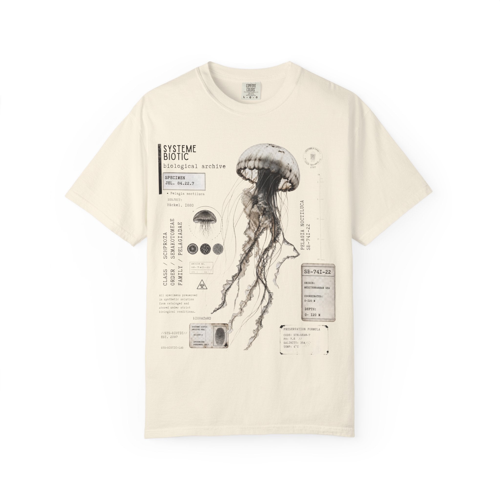 Scientific Jellyfish Illustration T-Shirt | Marine Anatomy Diagram
