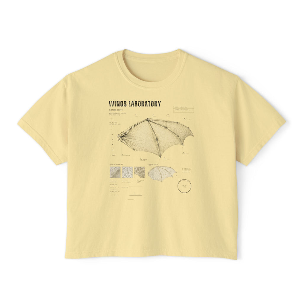 Bat Wing Diagram Boxy Tee | Wings Laboratory Graphic T-Shirt