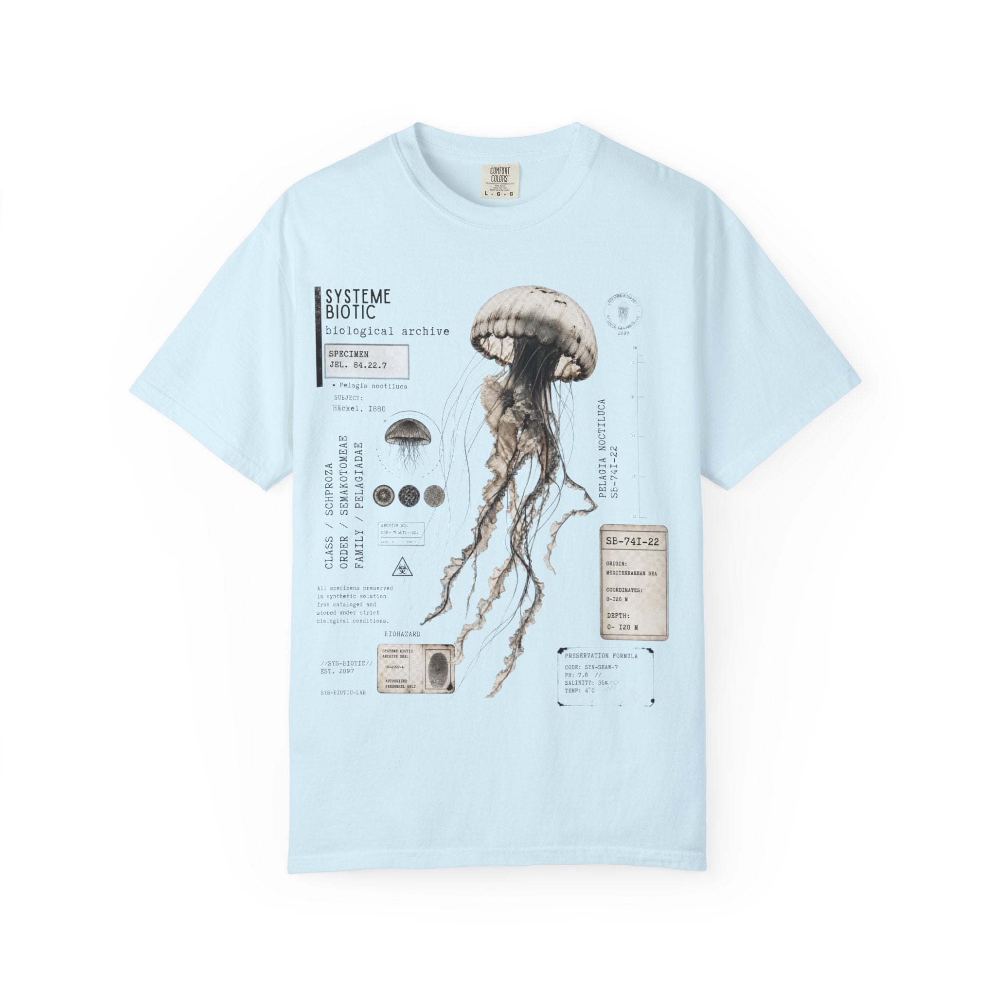 Scientific Jellyfish Illustration T-Shirt | Marine Anatomy Diagram