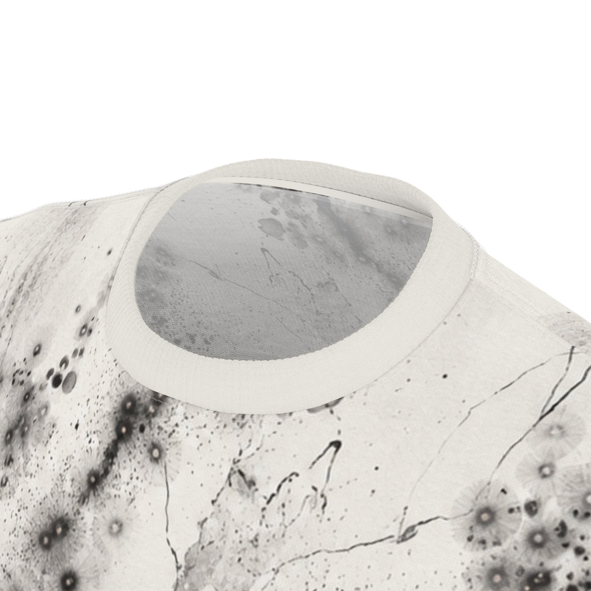 Monochrome Ink Wash Tee | Abstract Watercolor Marble All-Over Print
