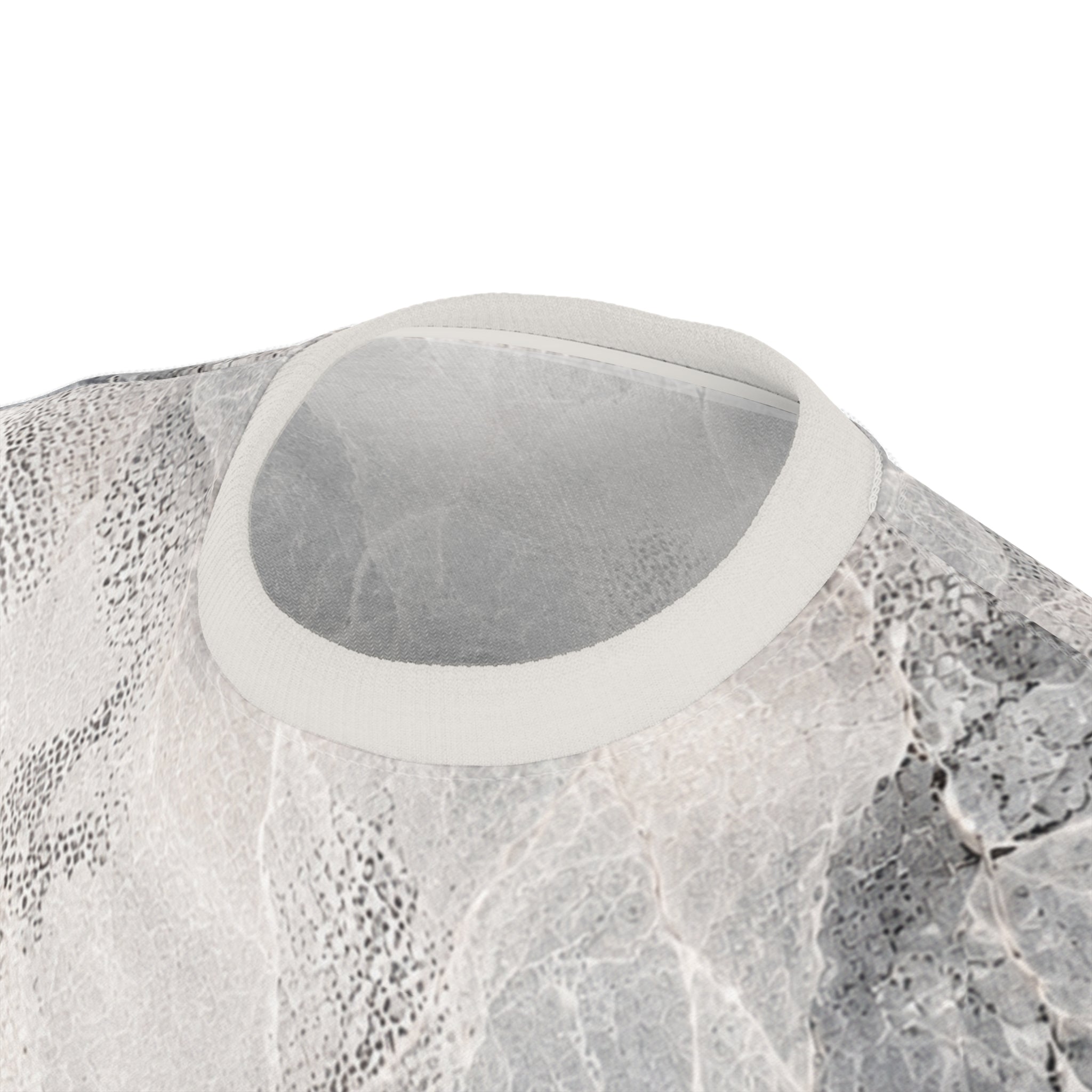 Marble Mist All-Over Print Tee — Subtle Gray Abstract Stone Pattern