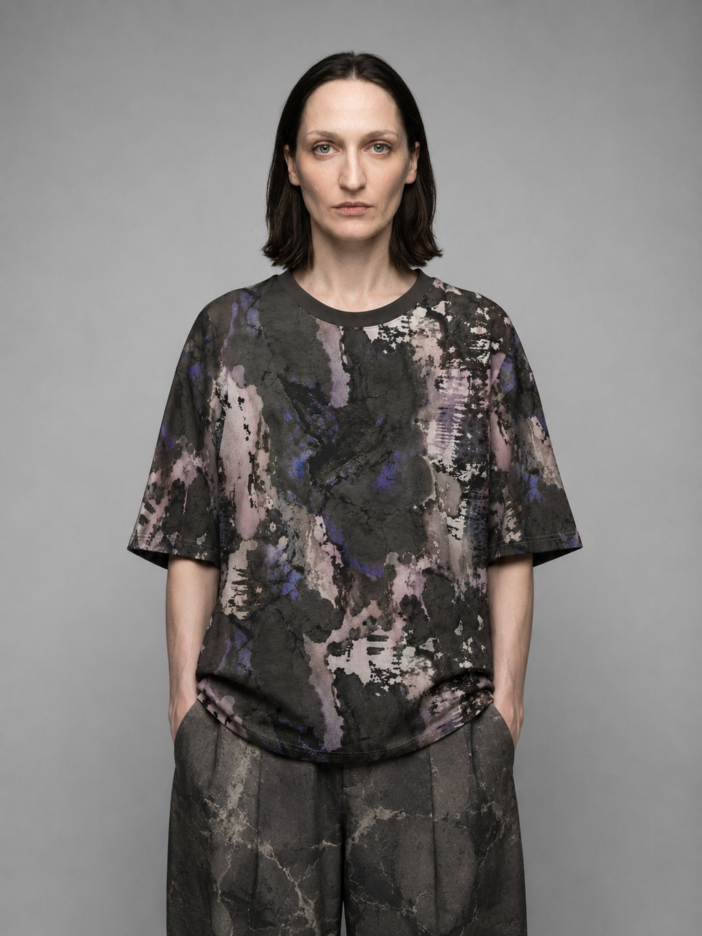 Abstract Marble Ink Pattern T-Shirt | All-Over Print