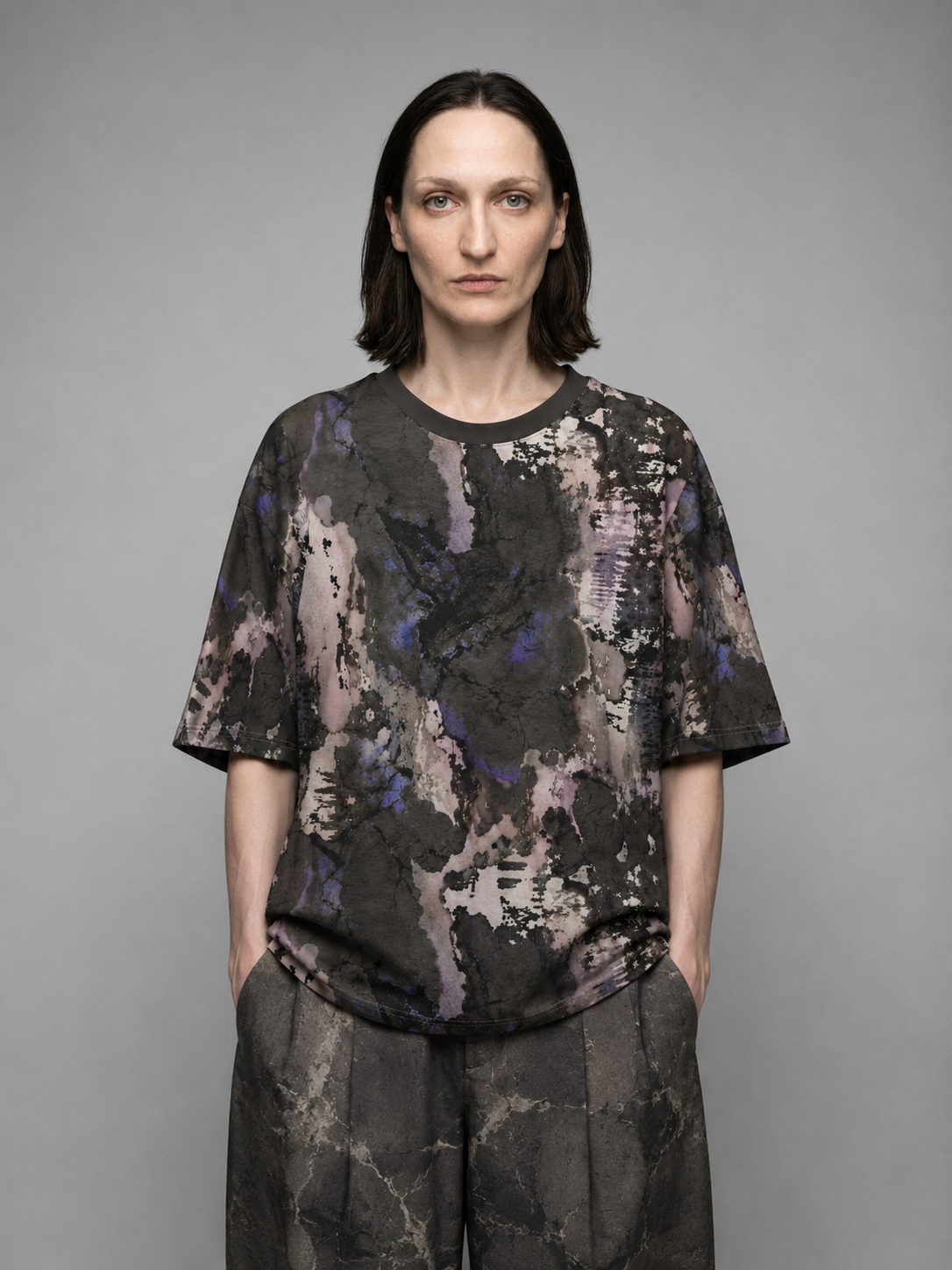 Abstract Marble Ink Pattern T-Shirt | All-Over Print