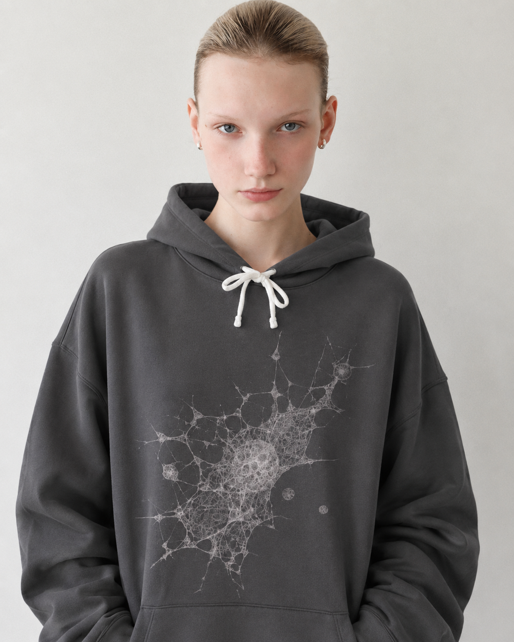 Abstract Cosmic Web Hoodie | Hand-Drawn Nebula Illustration