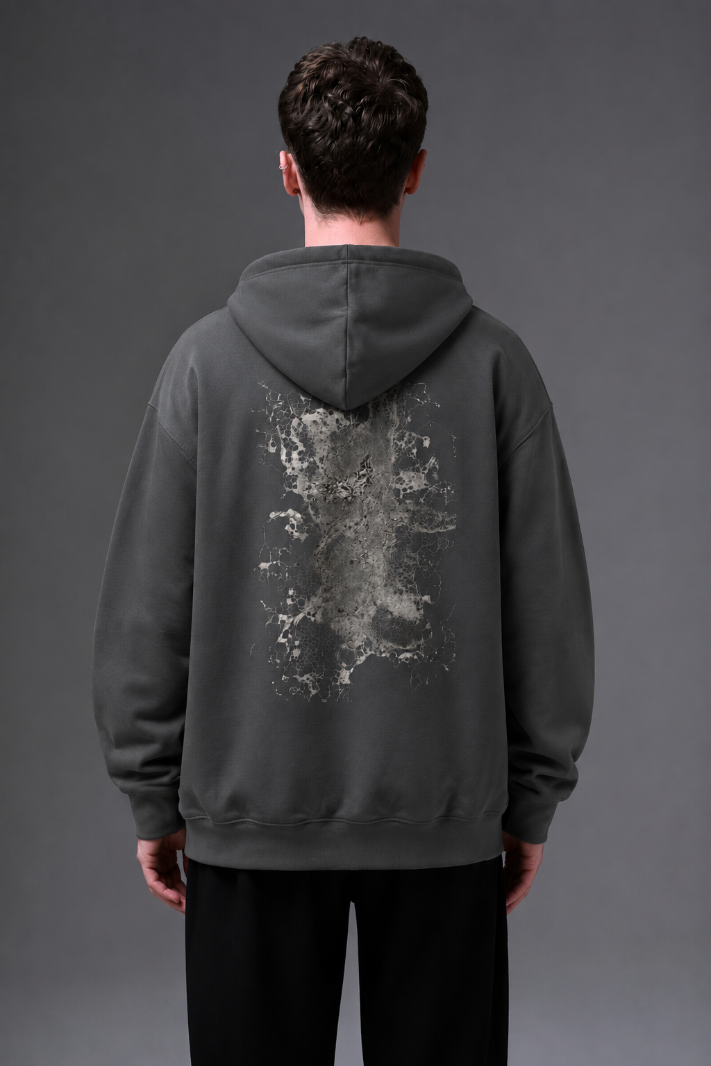 Abstract Ink Splash hooded sweatshirt | monochrome splatter back print