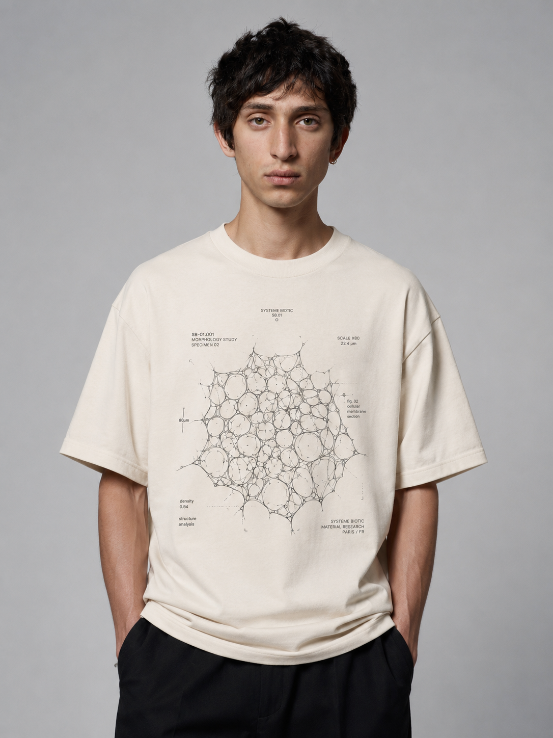 Geometric Spiderweb Blueprint Tee | Boxy Shirt