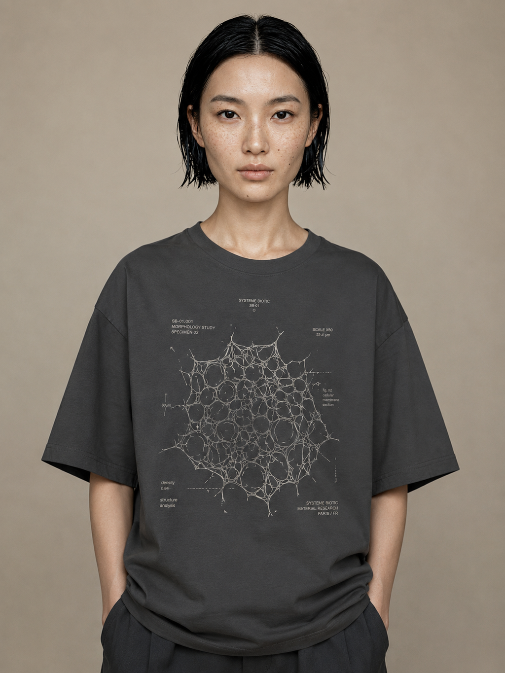 Geometric Spiderweb Blueprint Tee | Boxy Shirt