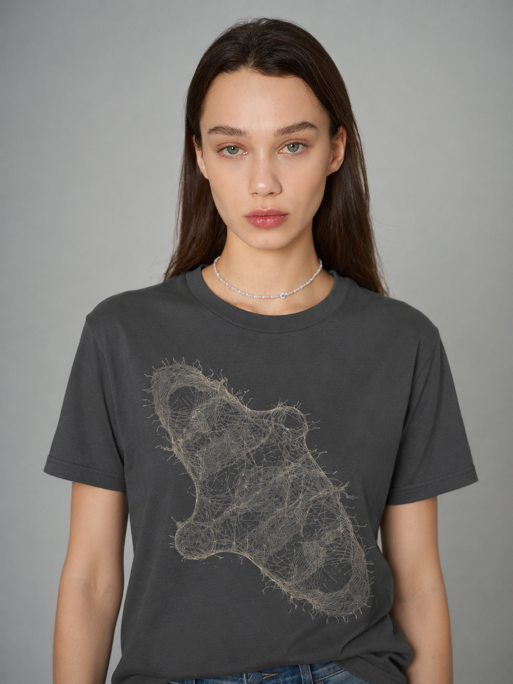 Abstract Marble Shell T-Shirt | Minimal Line Art Tee