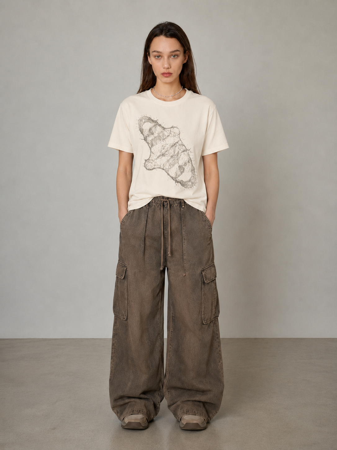 Abstract Marble Shell T-Shirt | Minimal Line Art Tee