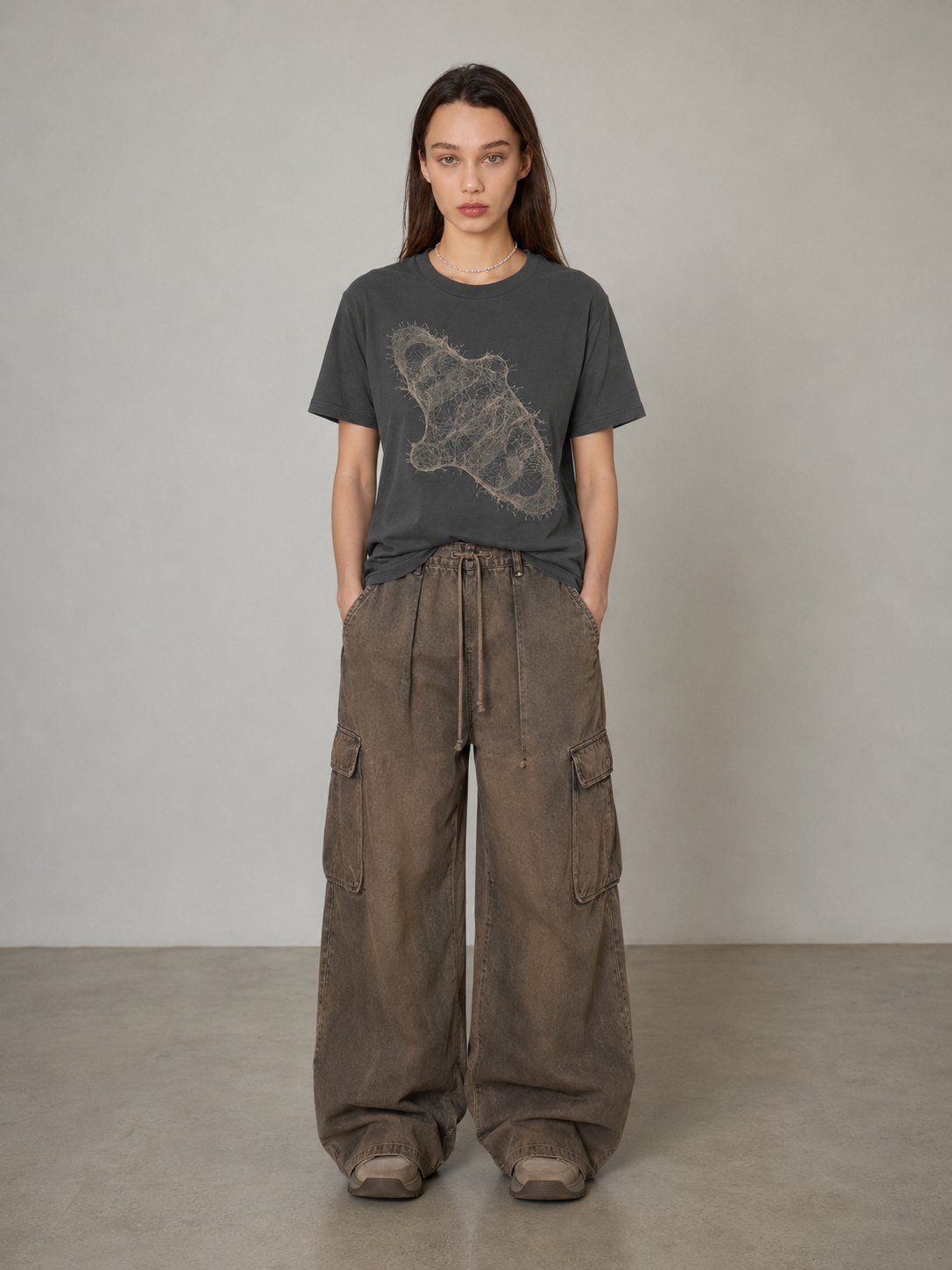 Abstract Marble Shell T-Shirt | Minimal Line Art Tee