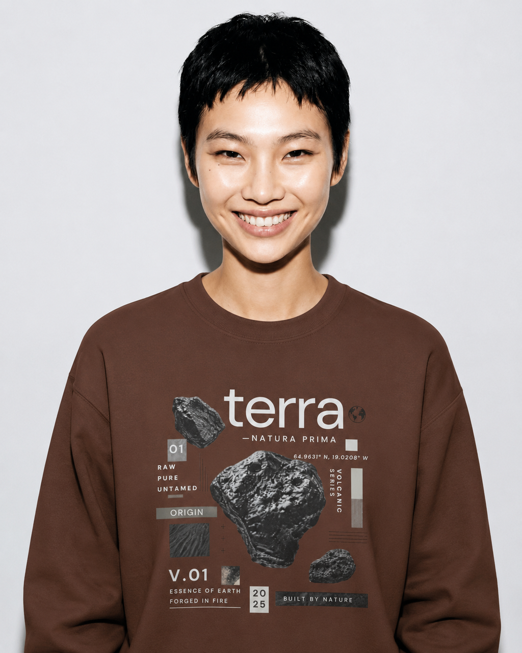 Terra Graphic Crewneck Sweatshirt — Geology Rock Print