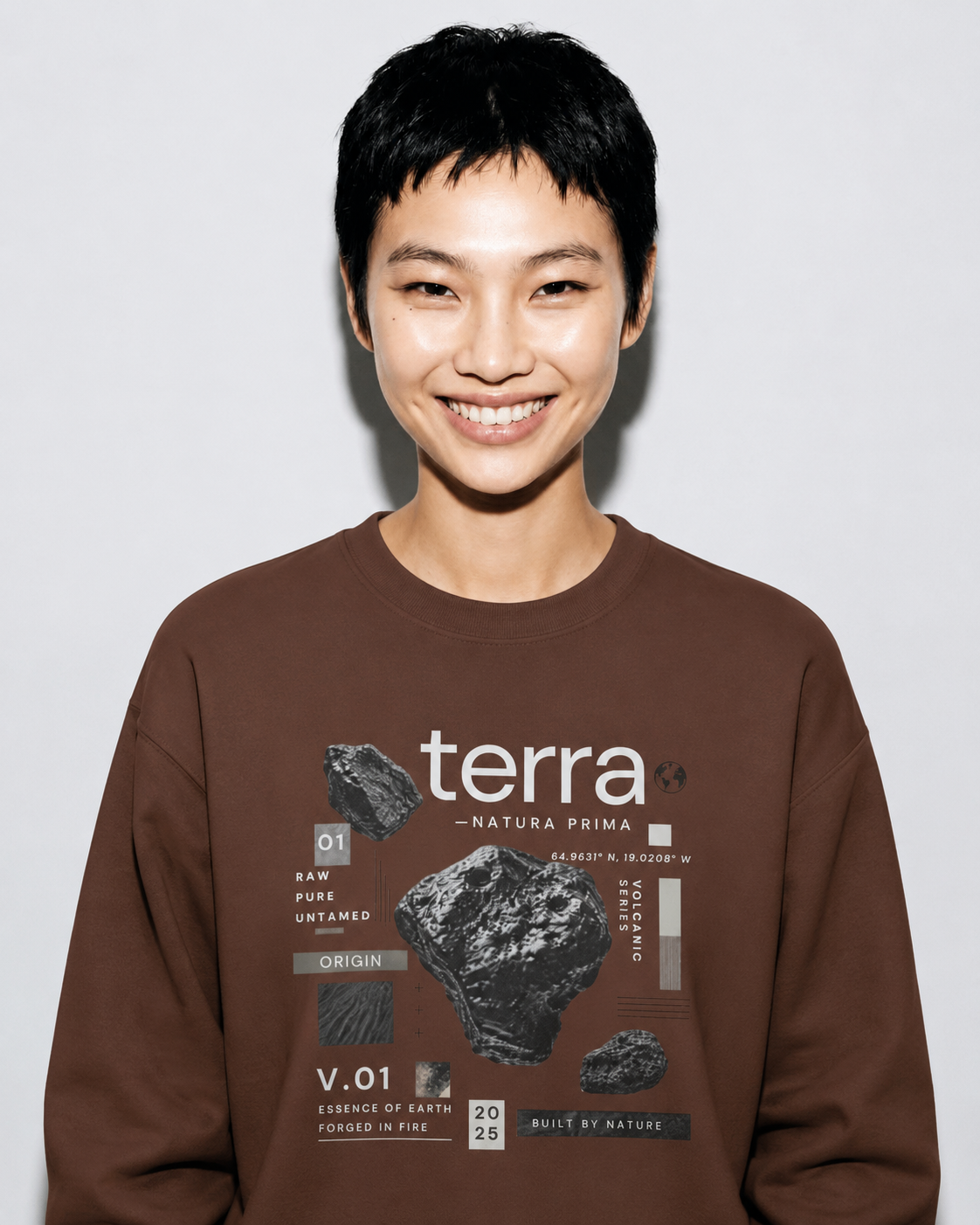 Terra Graphic Crewneck Sweatshirt — Geology Rock Print