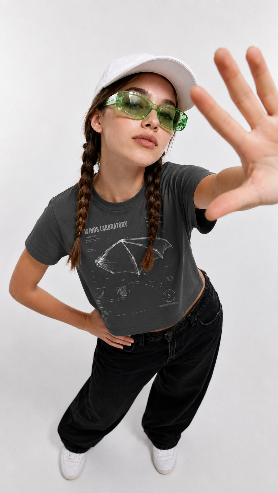 Bat Wing Diagram Boxy Tee | Wings Laboratory Graphic T-Shirt