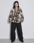 Abstract Marble Tie-Dye Hoodie – Pink & Charcoal All-Over Print