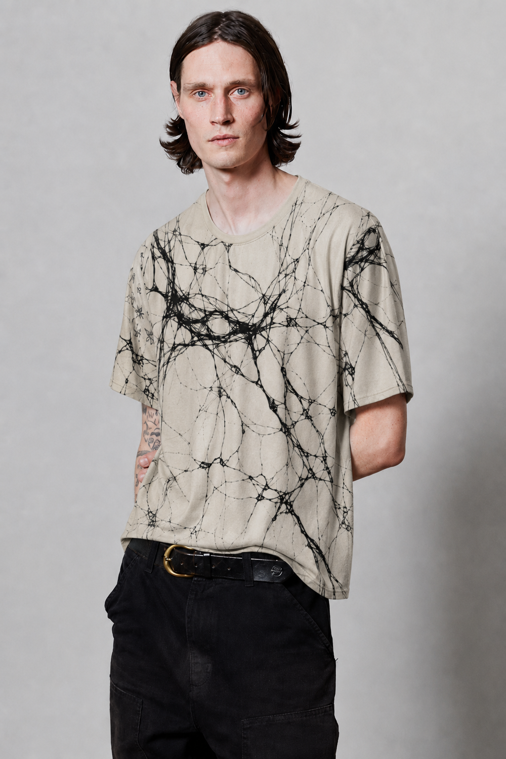 Abstract Black Web All-Over Print T-Shirt