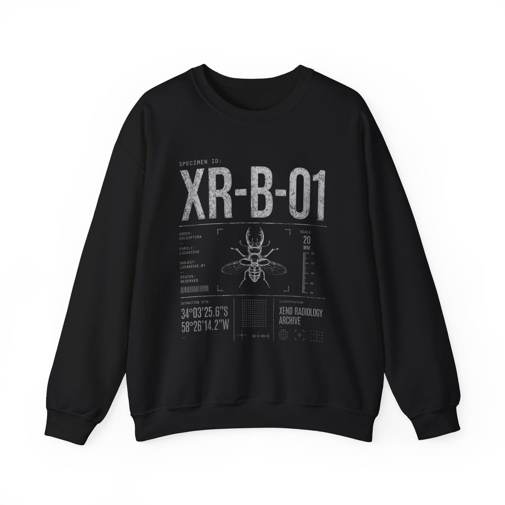 XR-B-01 Insect Specimen Diagram Sweatshirt | Entomology Illustration
