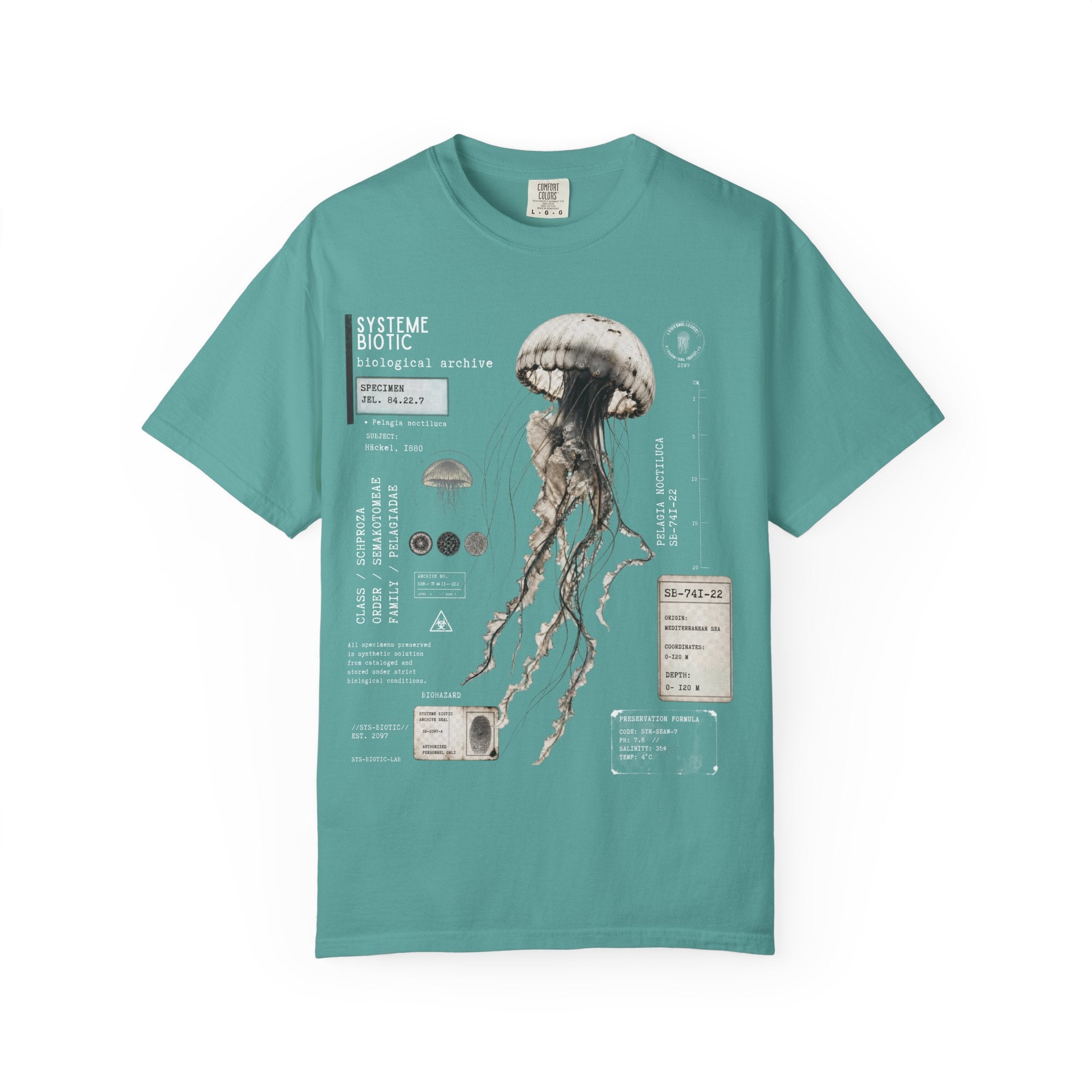Scientific Jellyfish Illustration T-Shirt | Marine Anatomy Diagram