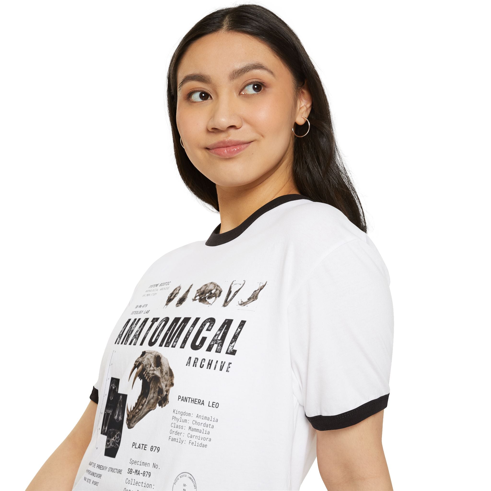 Anatomical Skull Diagram T-Shirt | Vintage Medical Illustration, Ringer Tee