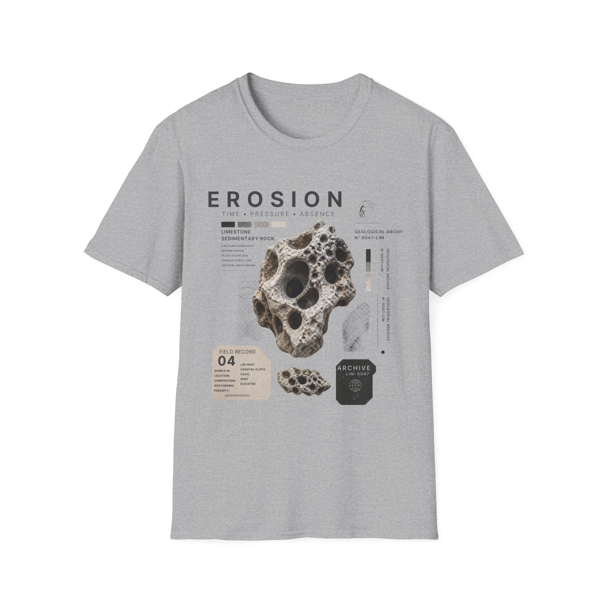 Erosion Diagram T-Shirt | Geological Rock Study Print