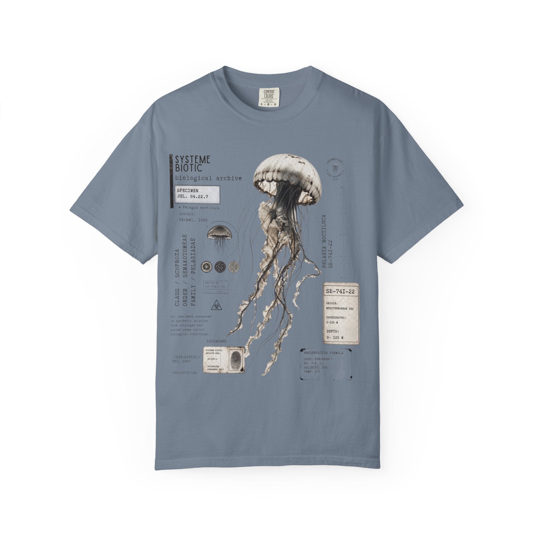 Scientific Jellyfish Illustration T-Shirt | Marine Anatomy Diagram