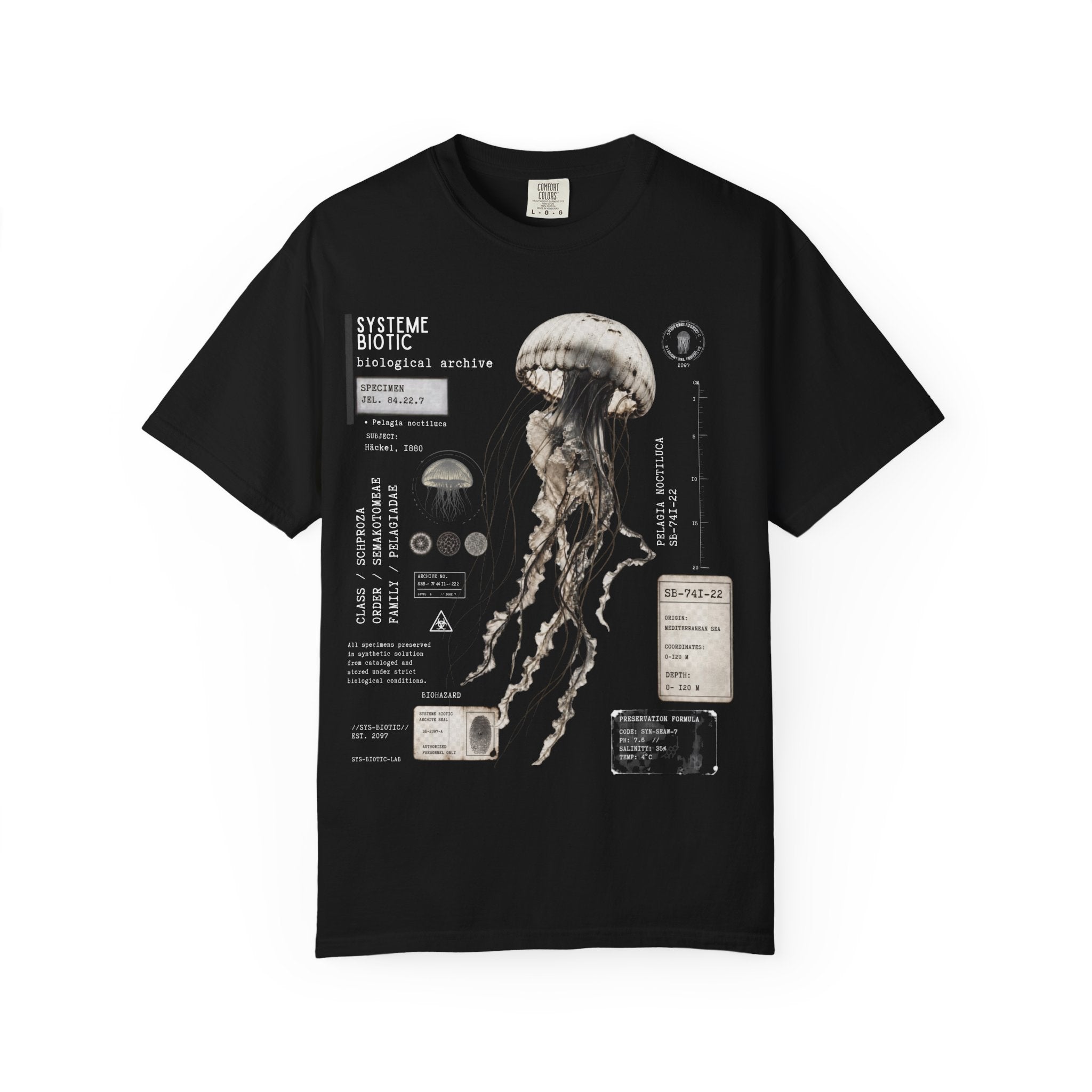 Scientific Jellyfish Illustration T-Shirt | Marine Anatomy Diagram