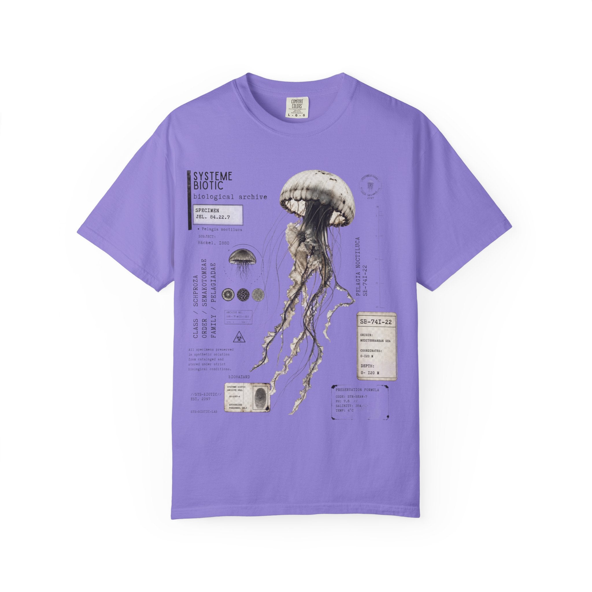 Scientific Jellyfish Illustration T-Shirt | Marine Anatomy Diagram