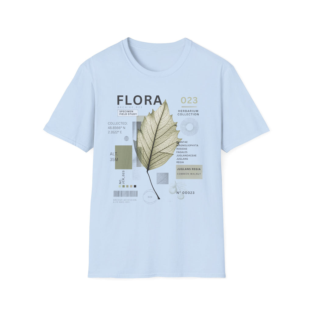 Flora Botanical Tee — Vintage Herbarium Leaf Graphic T-Shirt