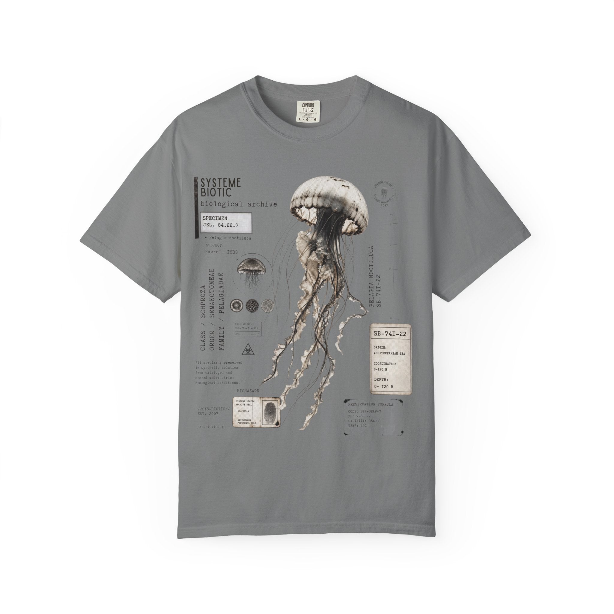 Scientific Jellyfish Illustration T-Shirt | Marine Anatomy Diagram