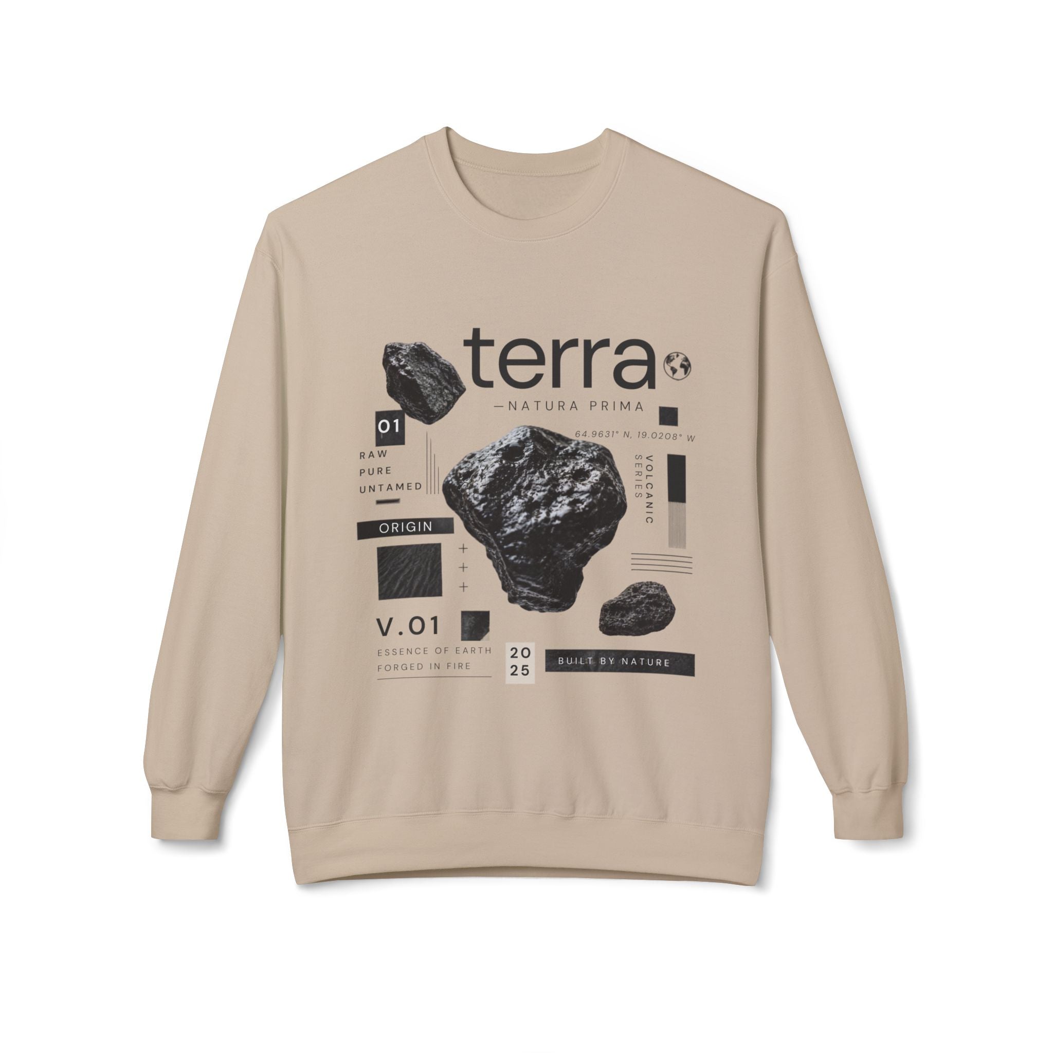 Terra Graphic Crewneck Sweatshirt — Geology Rock Print