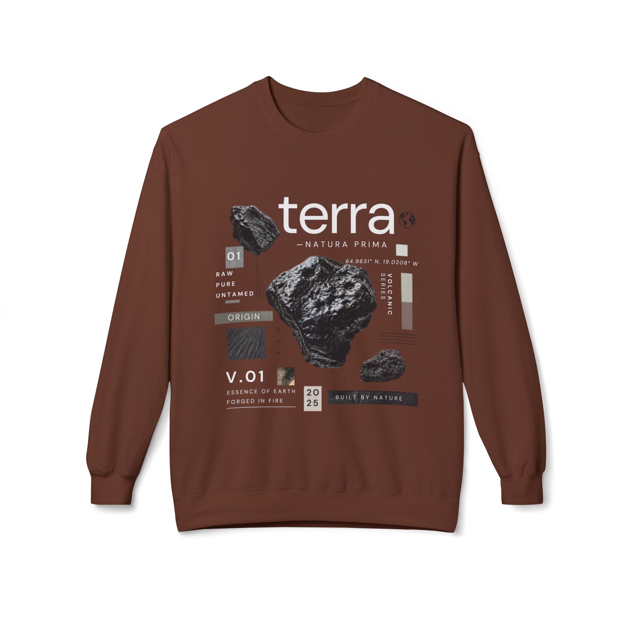 Terra Graphic Crewneck Sweatshirt — Geology Rock Print