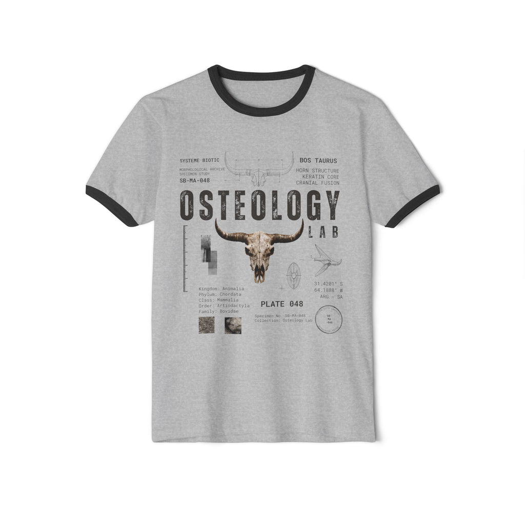 Osteology Lab Skull Diagram T-Shirt | Vintage Anatomy Ringer Tee