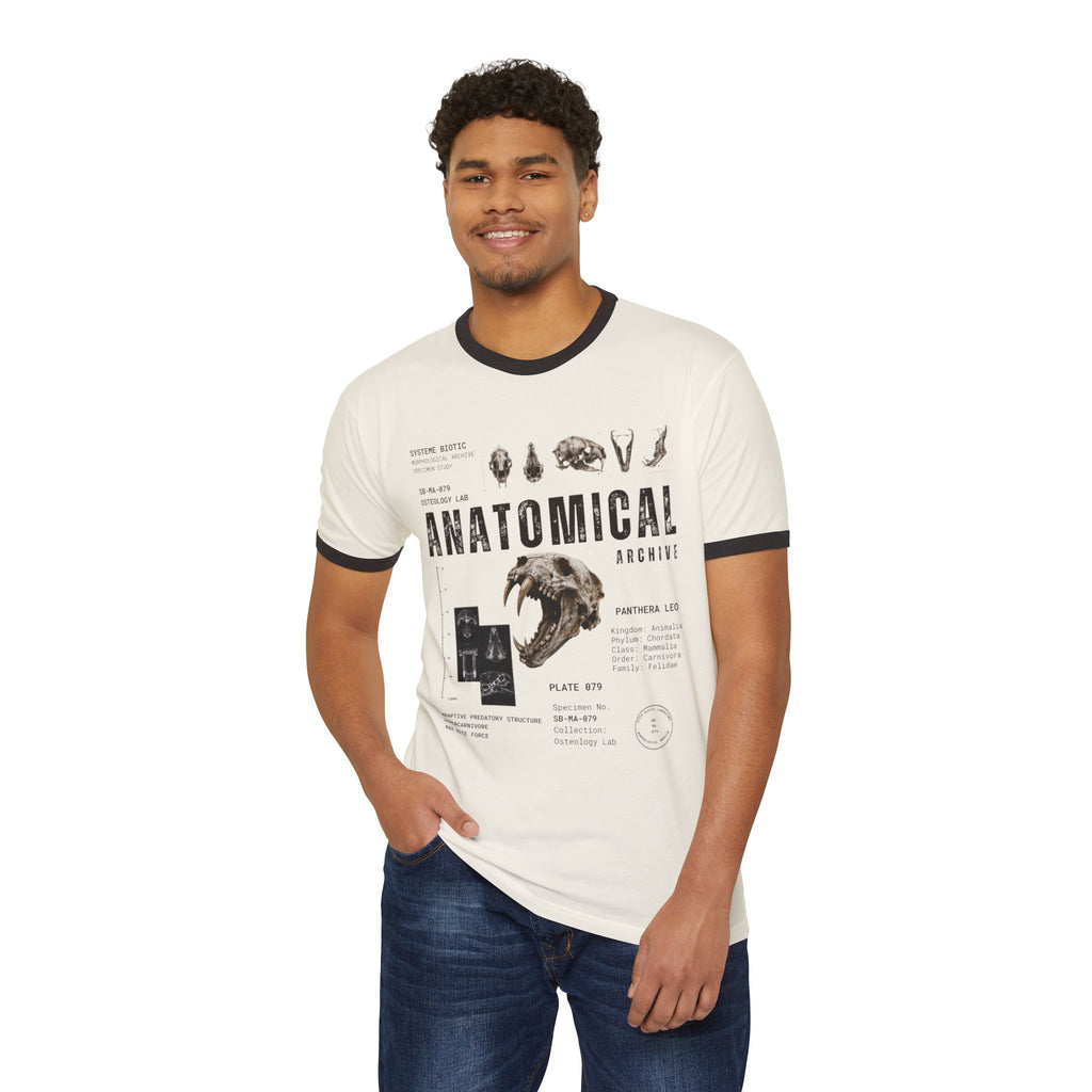 Anatomical Skull Diagram T-Shirt | Vintage Medical Illustration, Ringer Tee