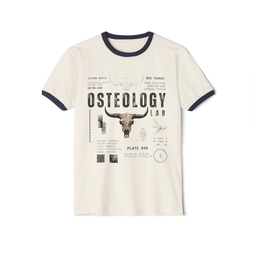 Osteology Lab Skull Diagram T-Shirt | Vintage Anatomy Ringer Tee