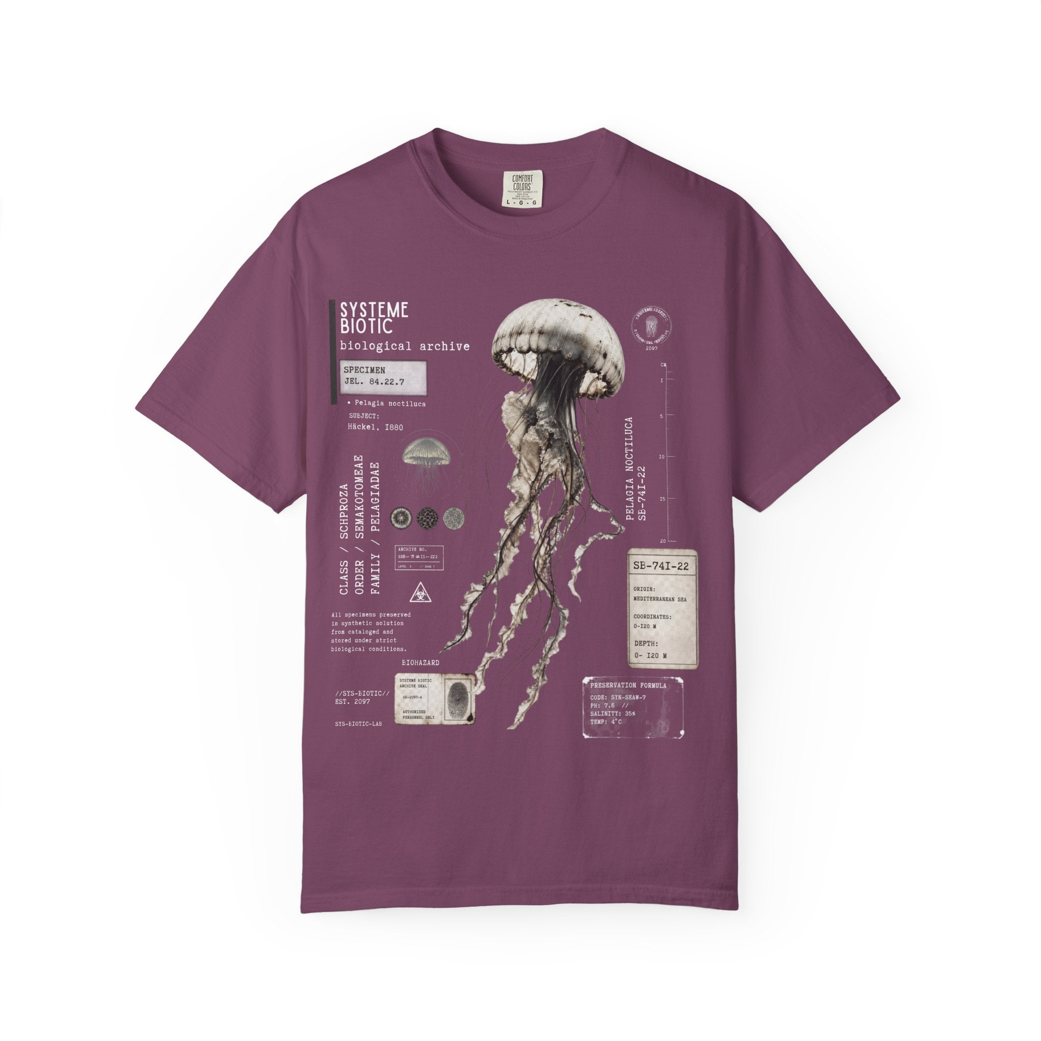 Scientific Jellyfish Illustration T-Shirt | Marine Anatomy Diagram