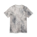 Marble Mist All-Over Print Tee — Subtle Gray Abstract Stone Pattern
