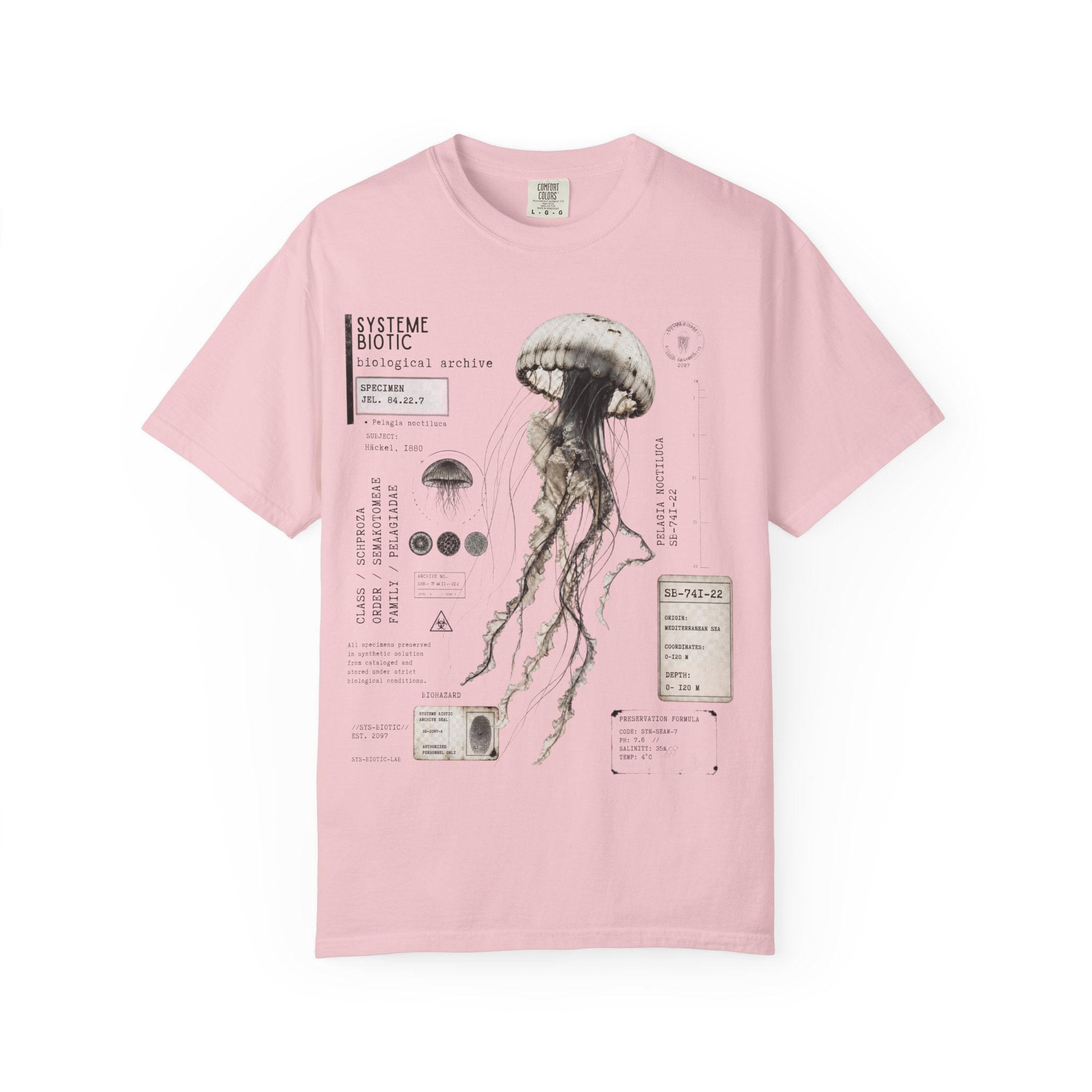 Scientific Jellyfish Illustration T-Shirt | Marine Anatomy Diagram